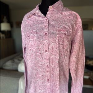 Wrangler Women’s Pink Paisley Button Down Shirt